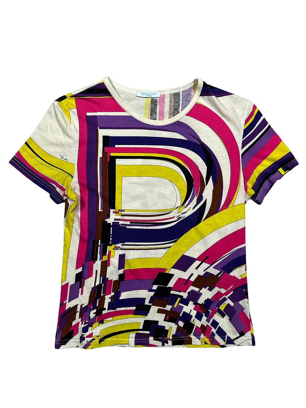 Geometric Print T-Shirt by EMILIO PUCCI in size S from TOPS category