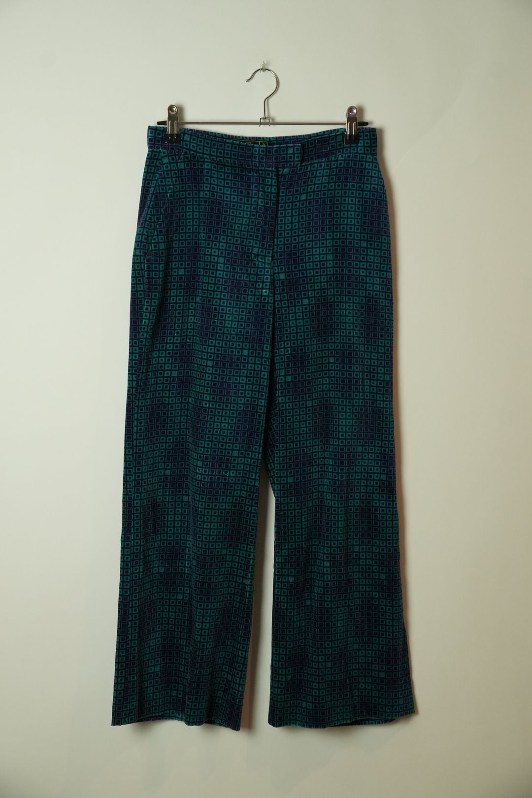 Fendi Velvet Checkered Logo Wide Leg Pants by FENDI in size XS from TROUSERS category