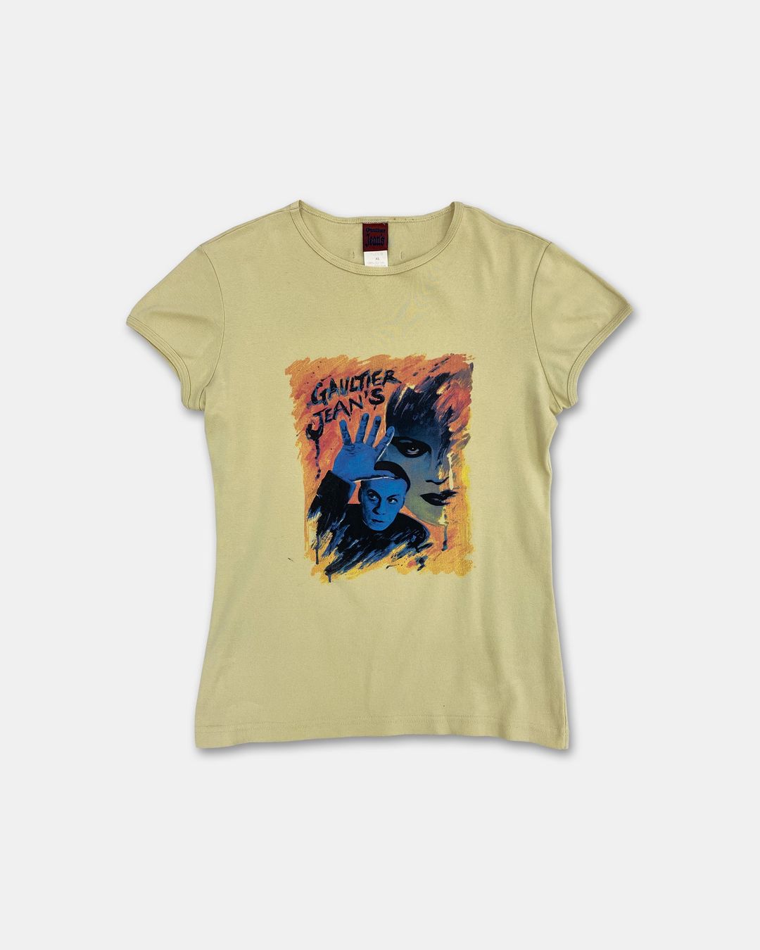 Gaultier Jeans 1990s Print Top T-Shirt Yellow by Gaultier Jeans in size XL from TOPS category