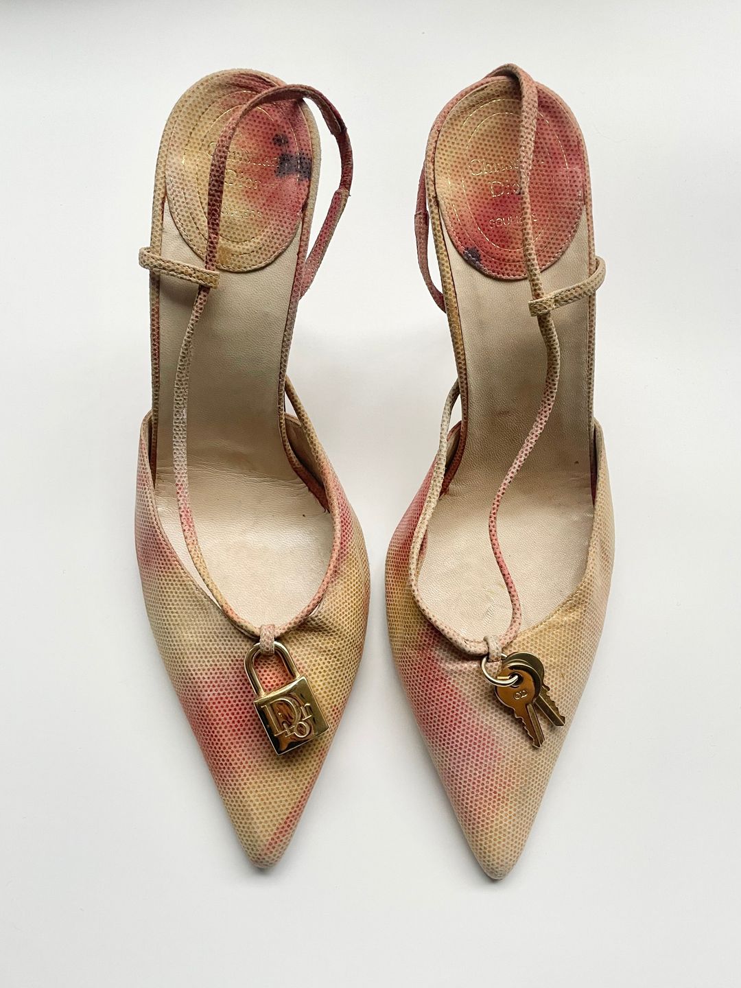 Dior vintage padlock slingback courts Galliano era by Christian Dior in size EU 39 from SHOES category
