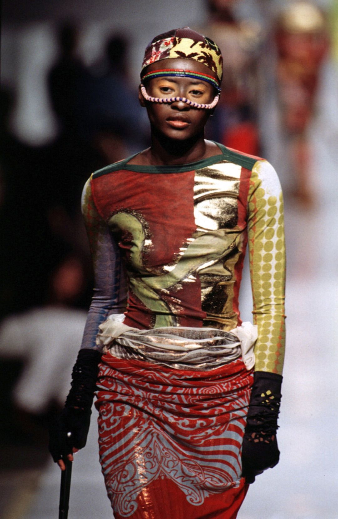 Jean Paul Gaultier SS 1996 Cyberbaba rare runway snake mesh top by JEAN PAUL GAULTIER in size L from SHIRTS category