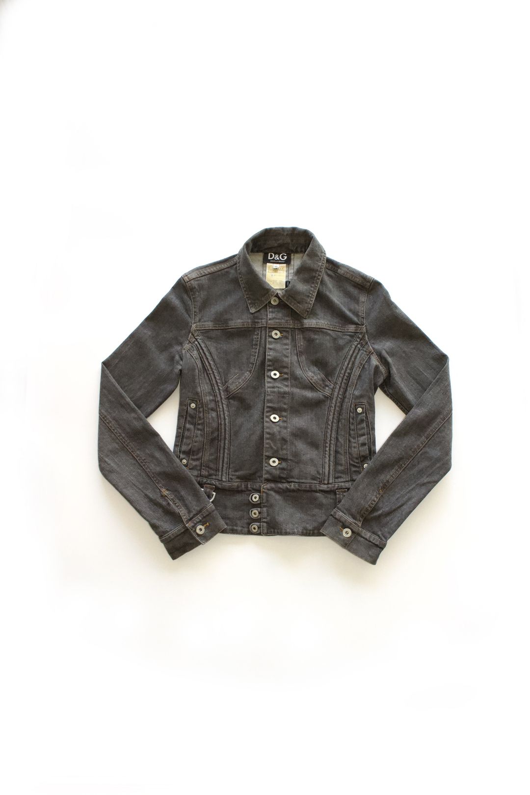 Dolce & Gabbana SS 2003 grey denim jacket with zipper by DOLCE & GABBANA in size M from COATS & JACKETS category