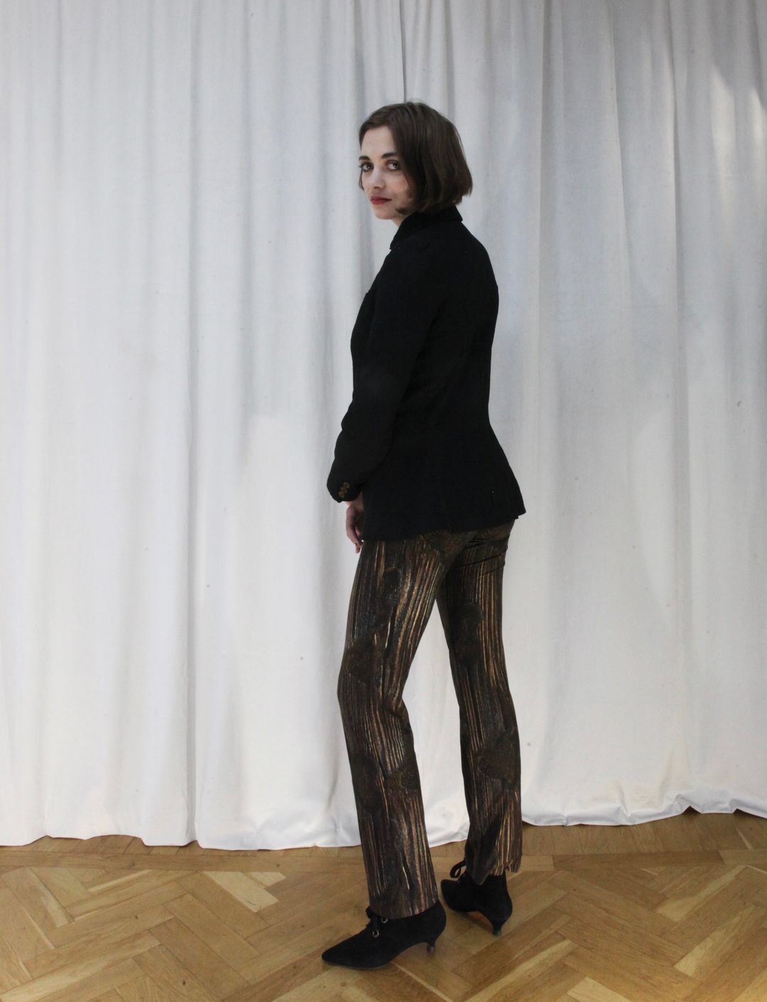 Moschino wood print pants by MOSCHINO in size IT 42 from TROUSERS category
