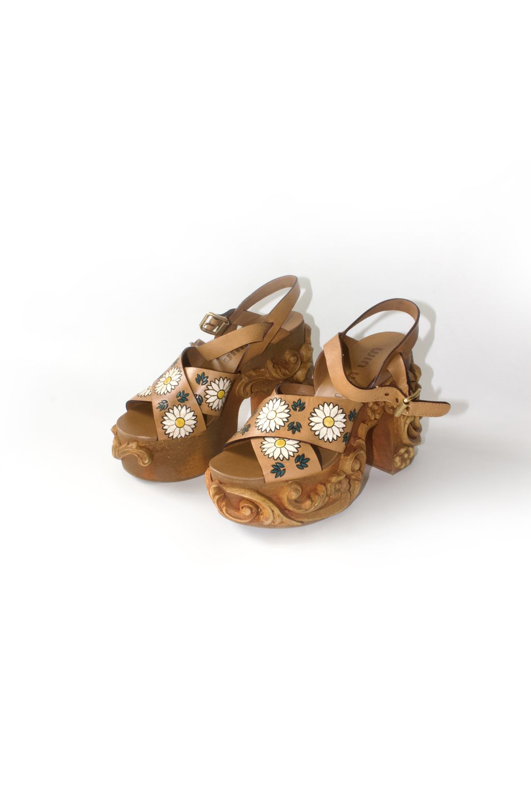 Miu Miu SS 2020 carved wedge sandals by MIU MIU in size EU 37 from SHOES category