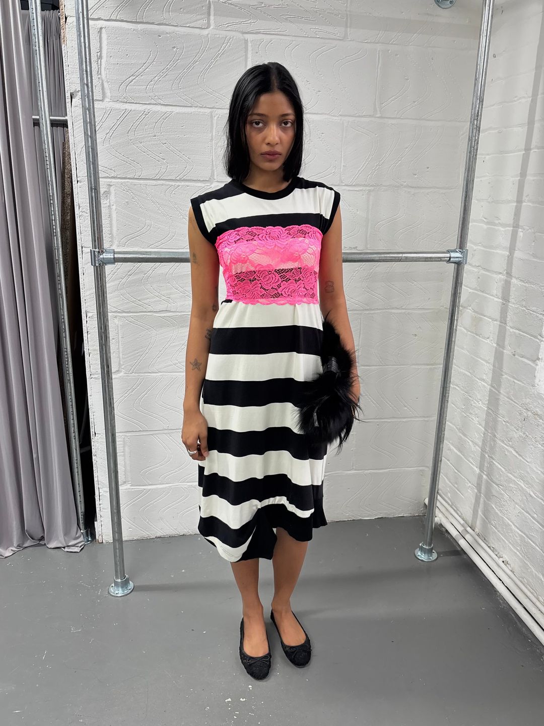 JERSEY STRIPE DRESS WITH HITCH DETAIL by undefined in size S from DRESSES category