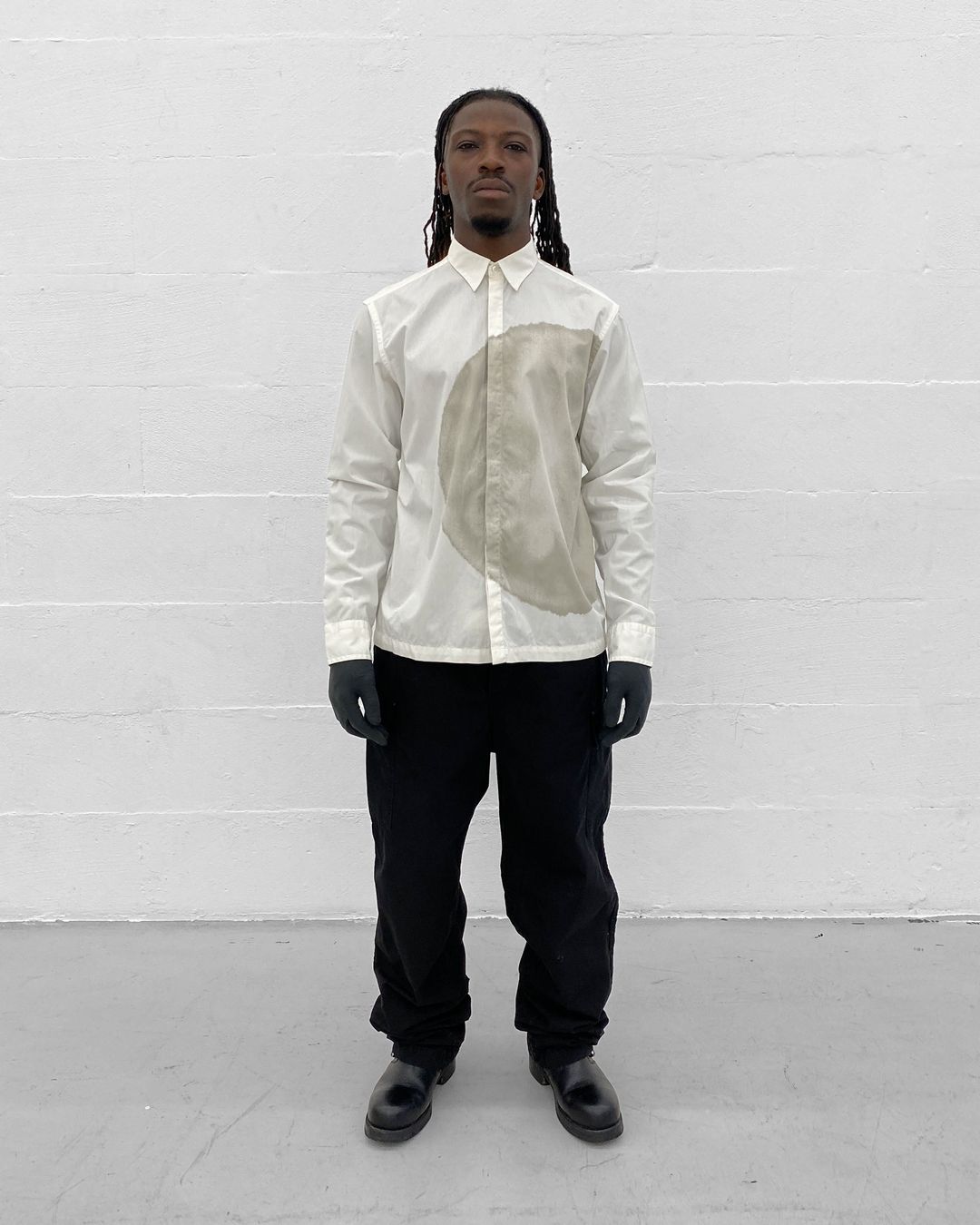 Kenzo Homme 1990s Big Stain Shirt White by Kenzo Homme in size L from SHIRTS category