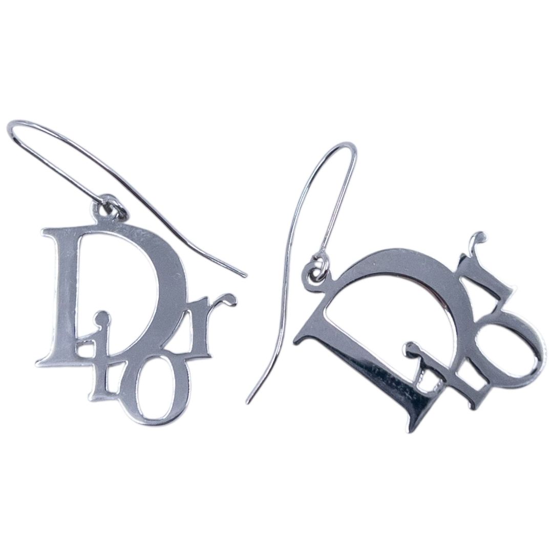 Vintage 2000s Dior Silver Logo Earrings by DIOR in size ONE SIZE from JEWELLERY & WATCHES category
