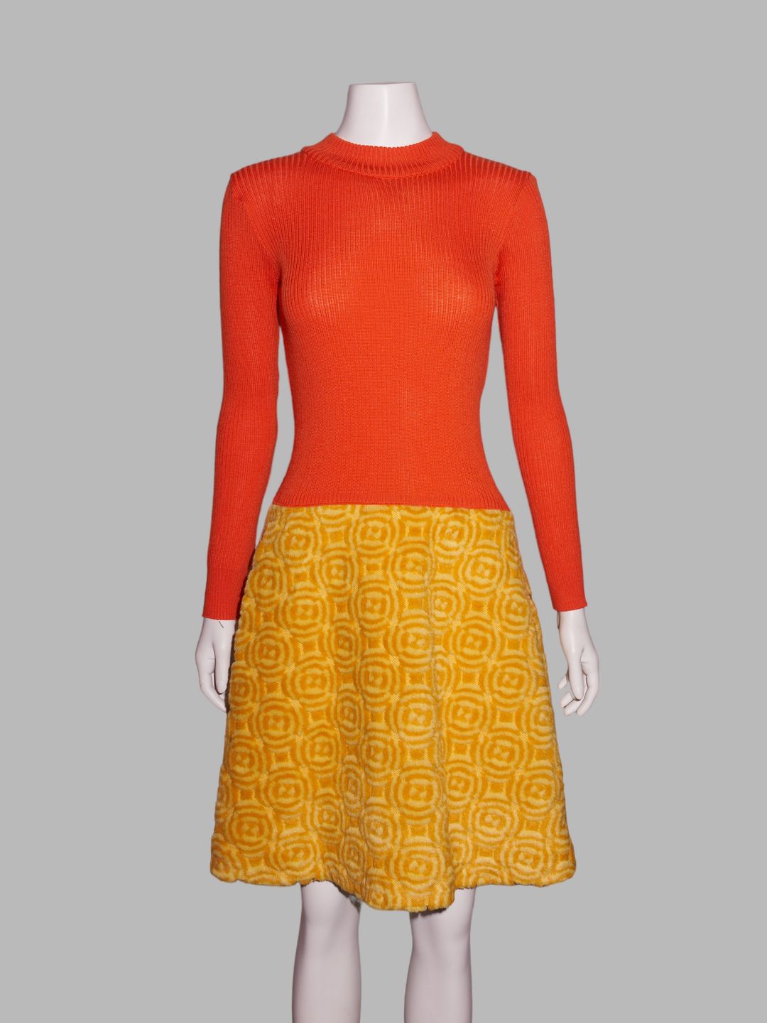 No Concept but Good Sense Yoichi Nagasawa 1990s orange yellow multi fabric dress by Yoichi Nagasawa in size XS from DRESSES category