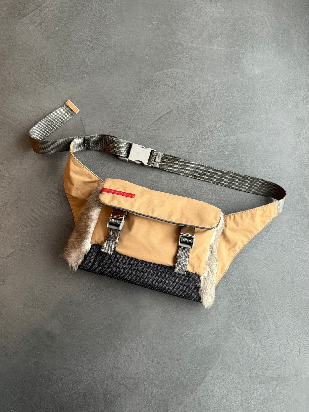 Prada Sport Fur Panelled Waist Bag by PRADA in size ONE SIZE from ACCESSORIES category