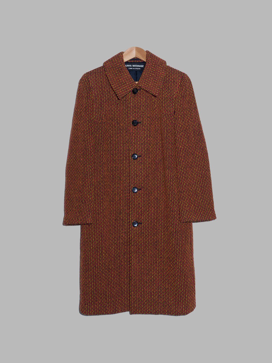 Junya Watanabe Comme des Garcons AW1997 orange wool coat with underarm gusset by COMME DES GARÇONS in size ONE SIZE from COATS & JACKETS category