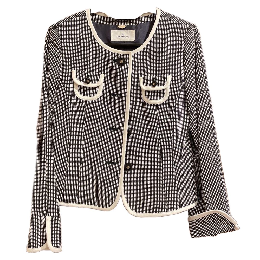 Courreges Checkered Piped Lining Button Down Blazer Skirt Set by CÉLINE in size AU/UK 10 from SUITS category