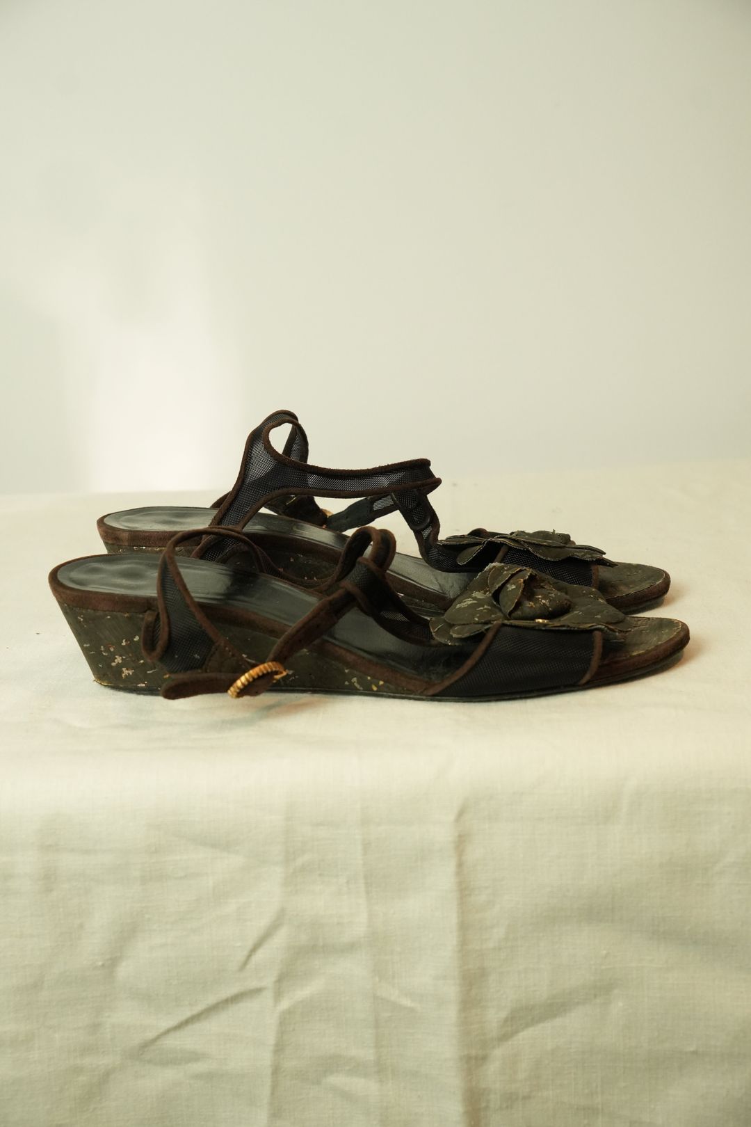 Chanel Camelia Sandals Sz 37.5 by CHANEL in size EU 37 from SHOES category