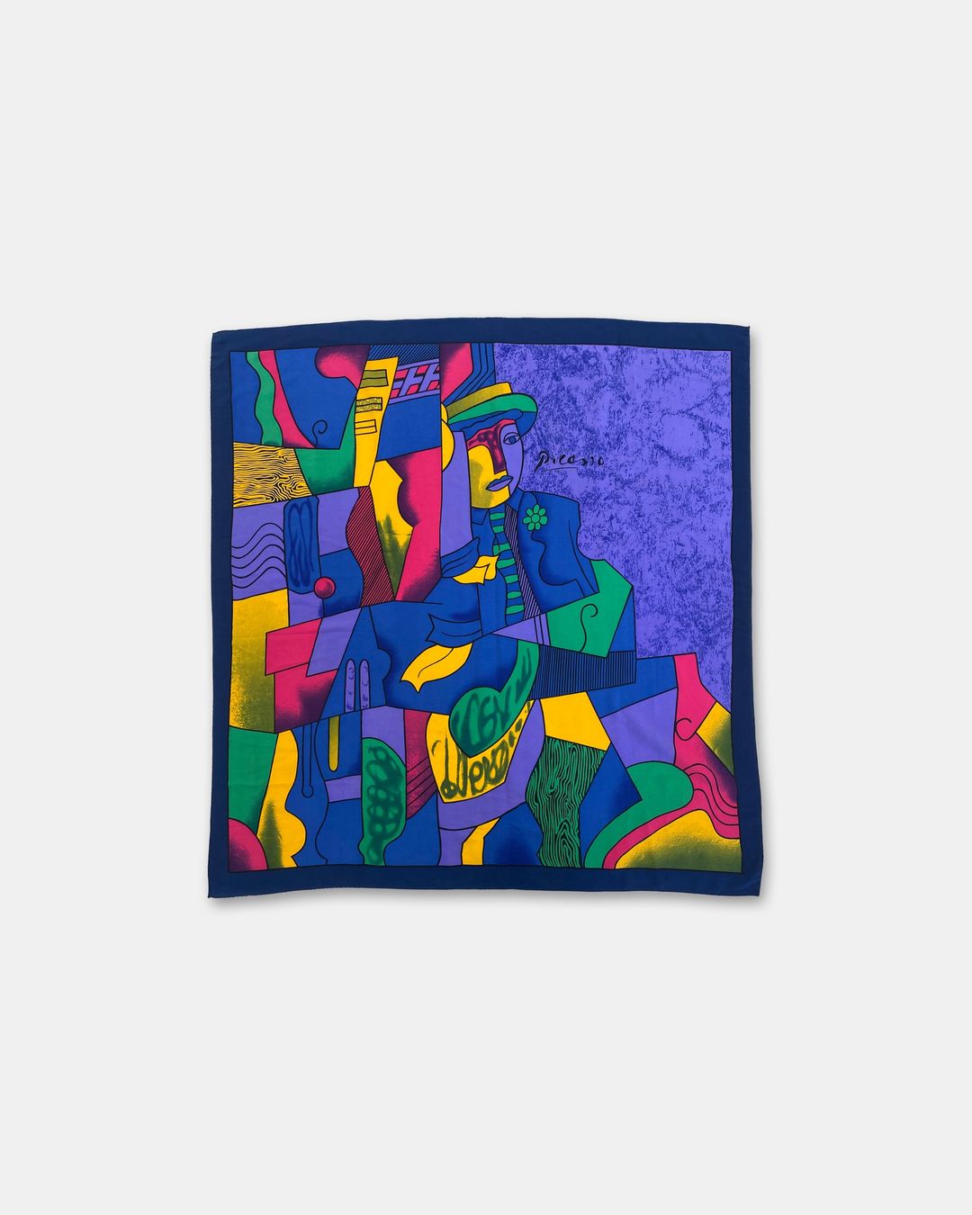 Vintage 1990s Picasso Graphic Silk Carré Blue by Vintage in size ONE SIZE from ACCESSORIES category