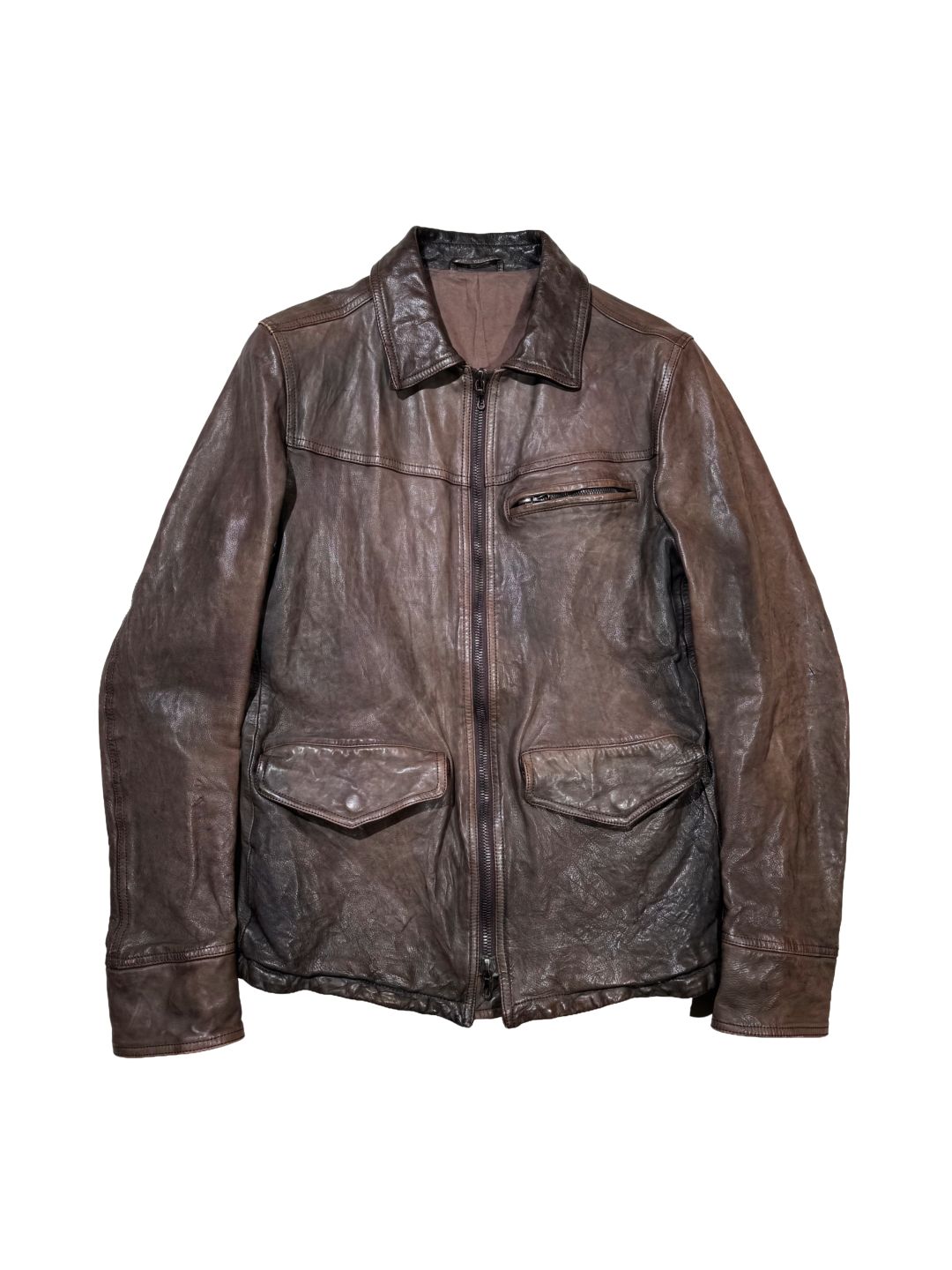 Attachment Oil Treated Leather Jacket by Attachment in size M from COATS & JACKETS category