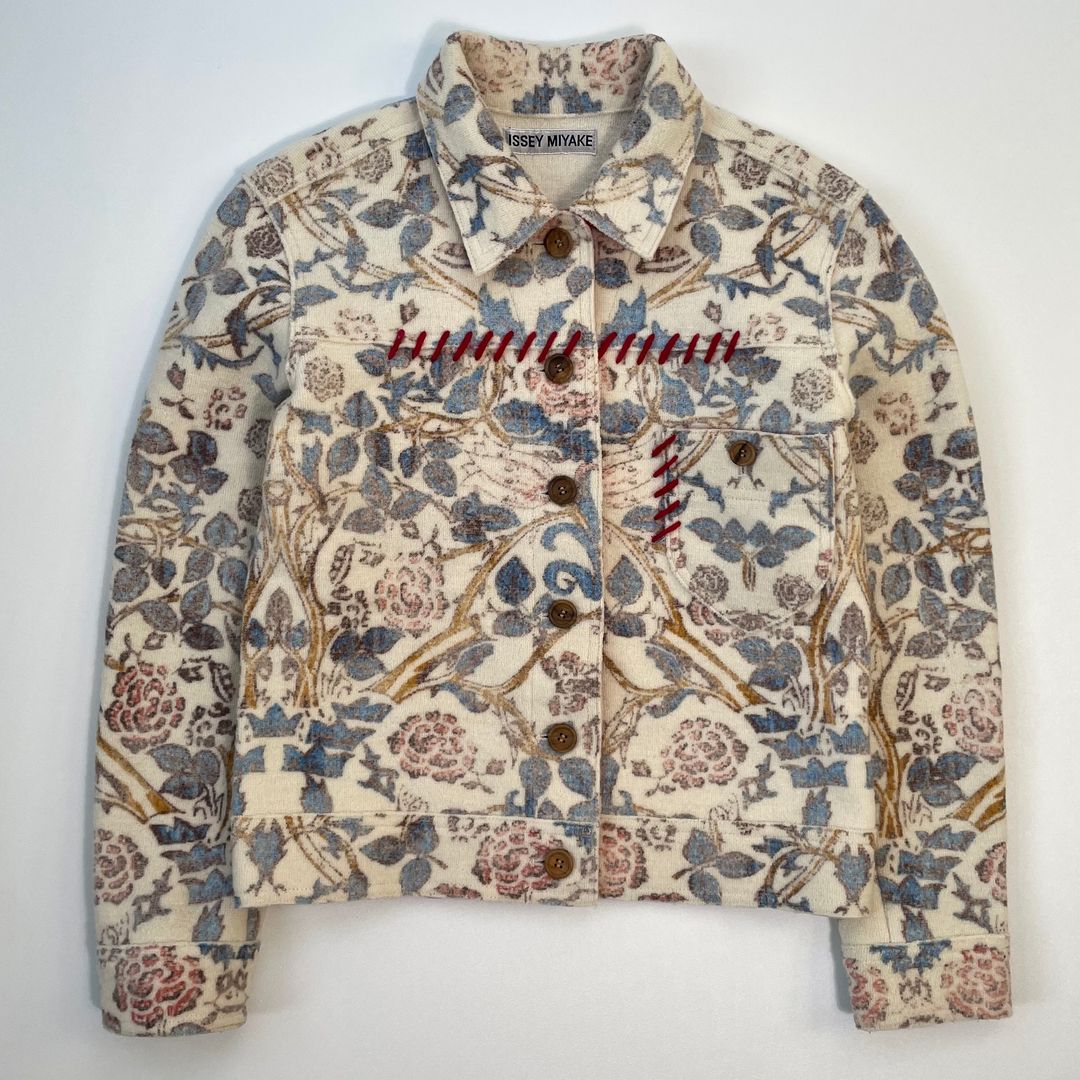 f/w2003 Issey Miyake floral trucker jacket by ISSEY MIYAKE in size ONE SIZE from COATS & JACKETS category