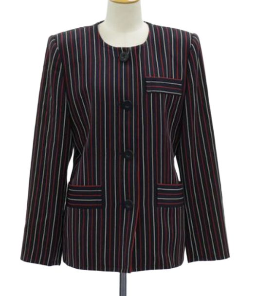 Givenchy Round Neck Stripe Blazer by GIVENCHY in size AU/UK 10 from COATS & JACKETS category