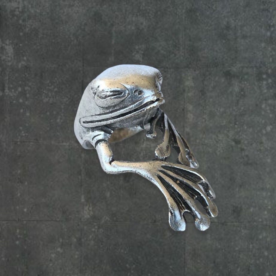 Fred the Frog Silver Ring by FΛZED by Finn in size ONE SIZE
