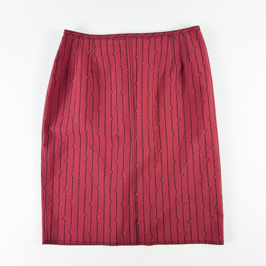 Jean Paul Gaultier Pin-Stripe Bones Pencil Skirt SS1988 by JEAN PAUL GAULTIER in size S from SKIRTS category