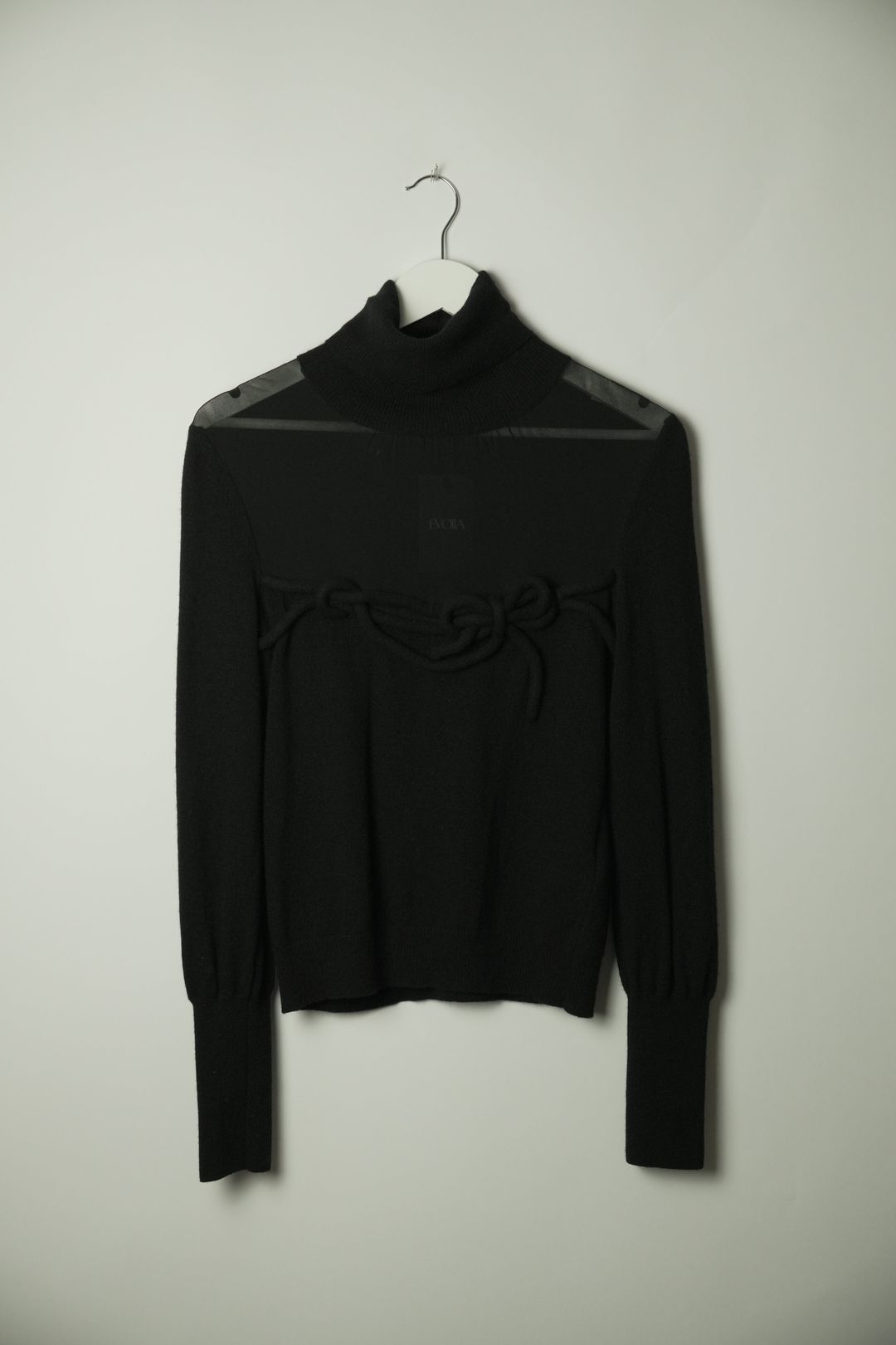 Red Valentino Sheer LS Turtleneck Bow Knit by VALENTINO in size S from KNITWEAR category