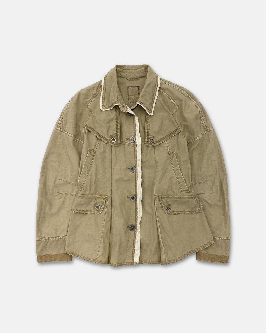 Marithé + François Girbaud 2000s Deconstructed Jacket Beige by Marithé + François Girbaud in size S from COATS & JACKETS category