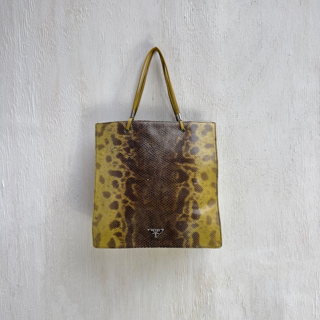Prada Green Snakeskin Handbag by PRADA in size N/A from BAGS category