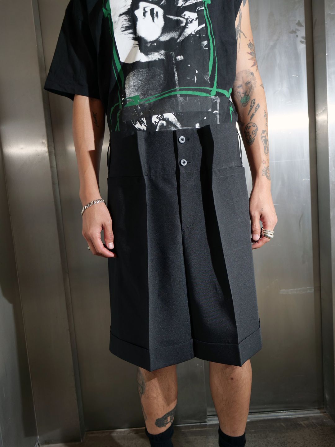 Black Suit Pant Style Pleated Skirt by ISSEY MIYAKE in size ONE SIZE from SKIRTS category