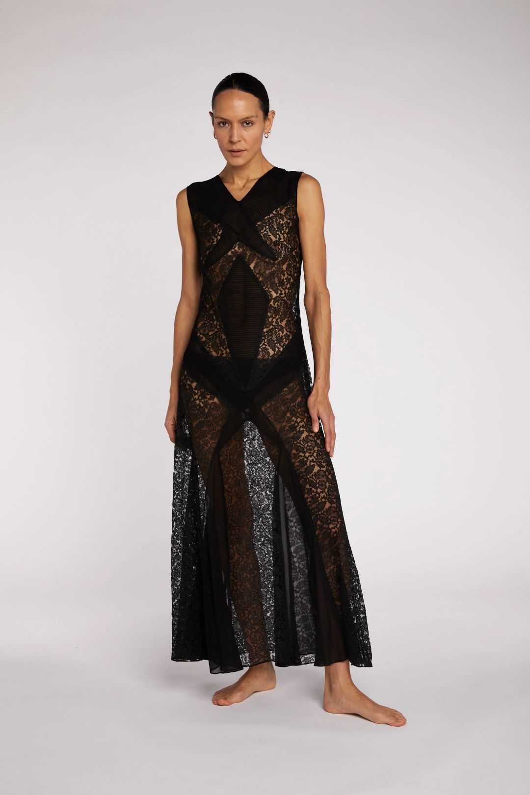 Unsigned Black Lace Dress 30s by undefined in size ONE SIZE from DRESSES category