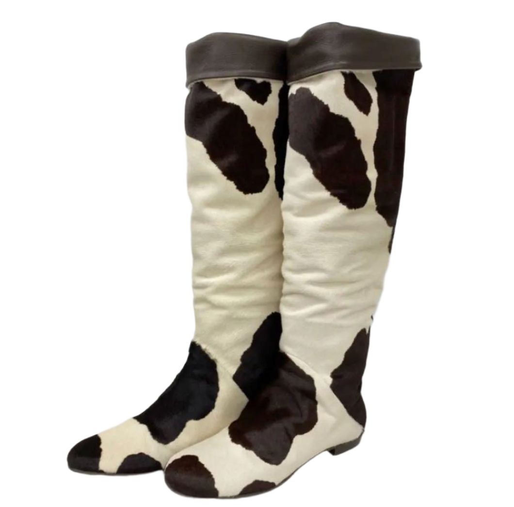 Giuseppe Zanotti Design Cow Print Boots Sz 38 by GIUSEPPE ZANOTTI in size EU 38 from SHOES category