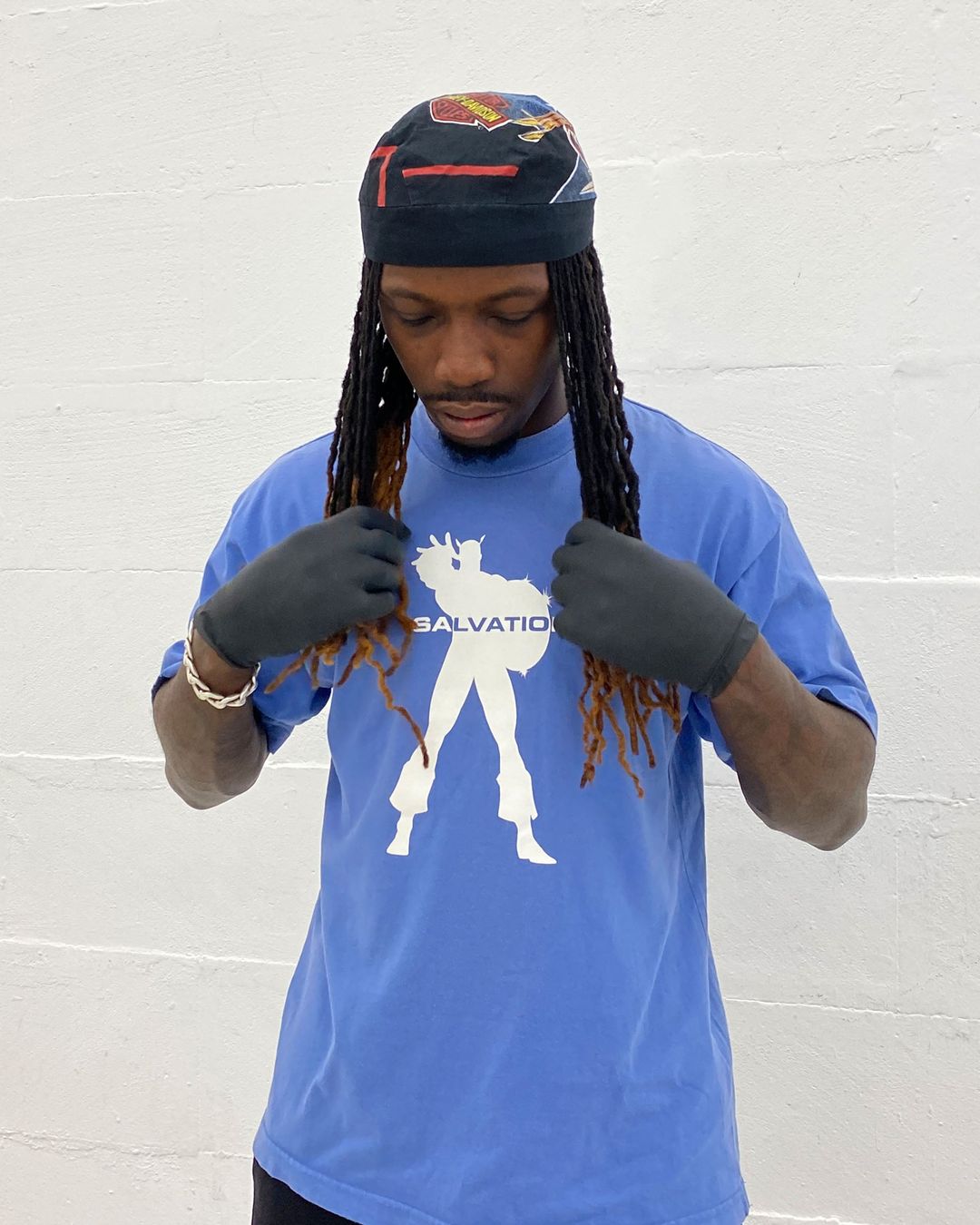 Salvation x Nike 1990s Warrior T-Shirt Blue by Salvation x Nike in size M from TOPS category