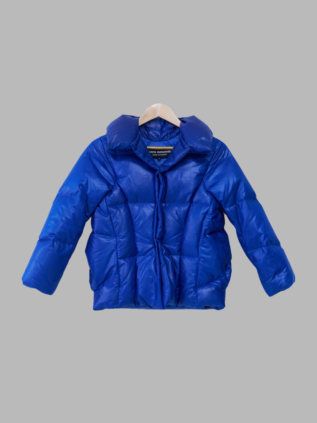 Junya Watanabe AW2004 electric blue polyester distorted down puffer jacket - S by JUNYA WATANABE in size S from COATS & JACKETS category