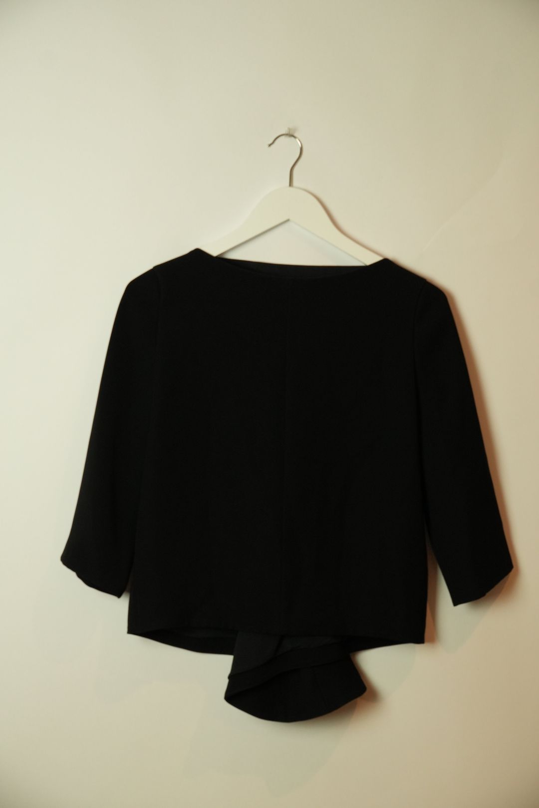 Balenciaga Black Boat Neck 3/4 sleeve w Tail blouse by BALENCIAGA in size AU/UK 8 from TOPS category