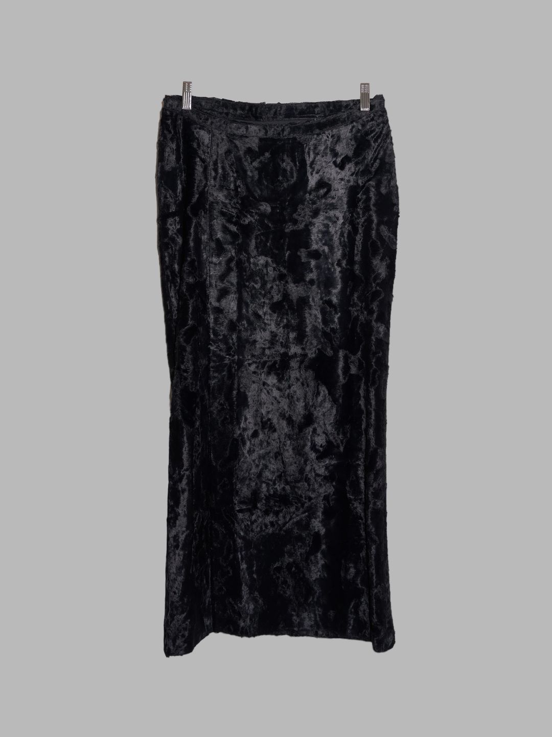 Jean Colonna 1990s long black faux fur front split skirt by Jean Colonna in size M from SKIRTS category