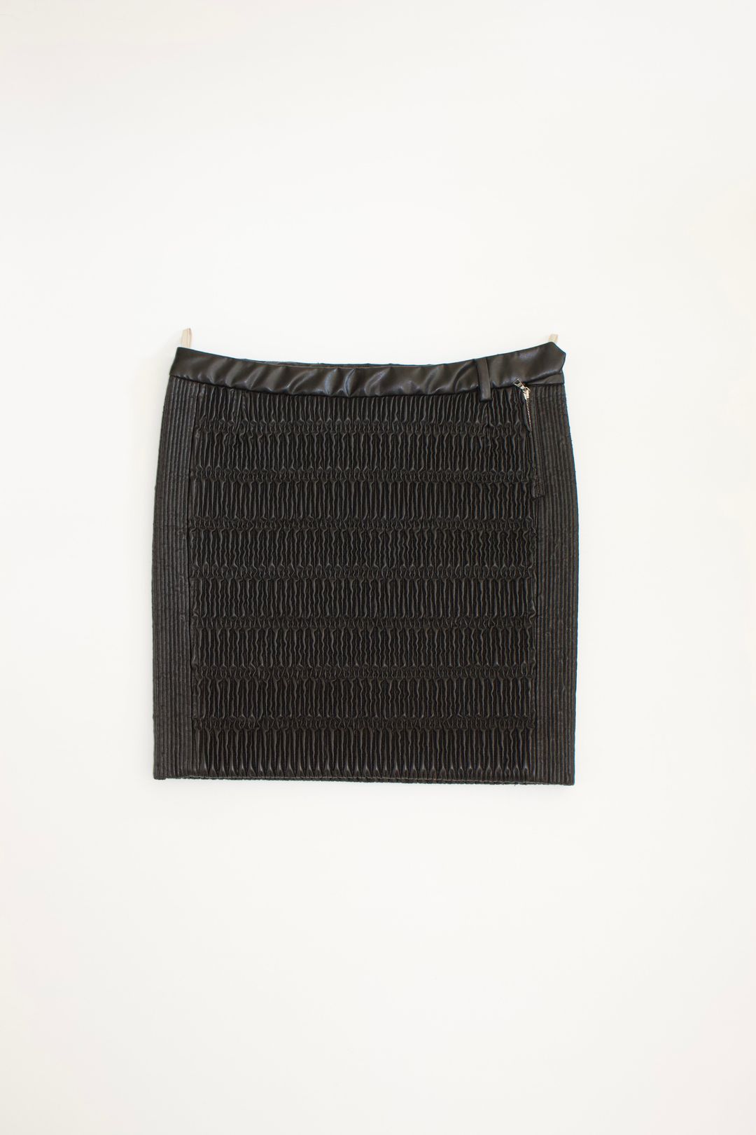 Prada 2000s black matelassé faux leather mini-skirt by PRADA in size ONE SIZE from SKIRTS category