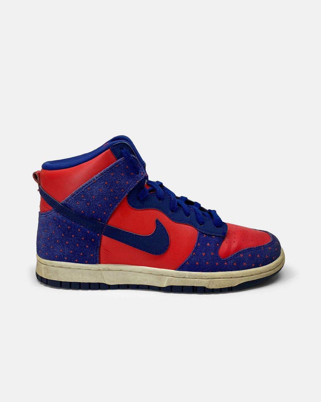 Nike 2012 Dunk High Skinny Print Sneaker Blue Red by Nike in size EU40 from SHOES category