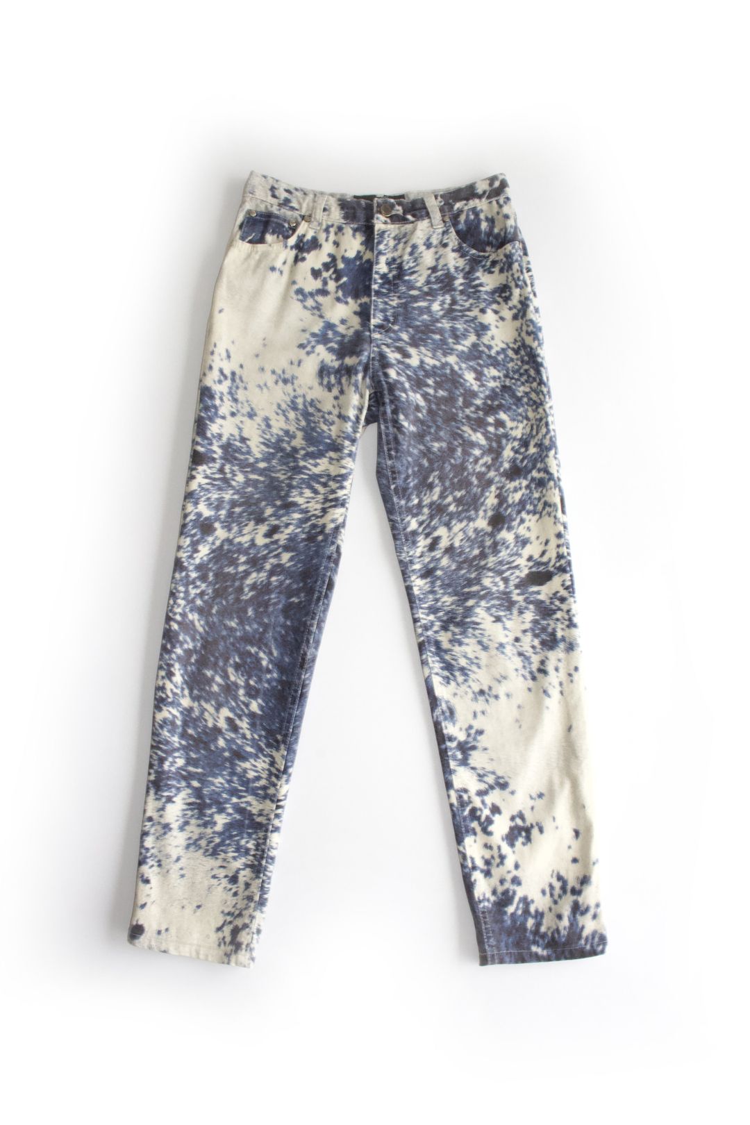 Roberto Cavalli FW 1999 cow print blue jeans by ROBERTO CAVALLI in size S from DENIM category