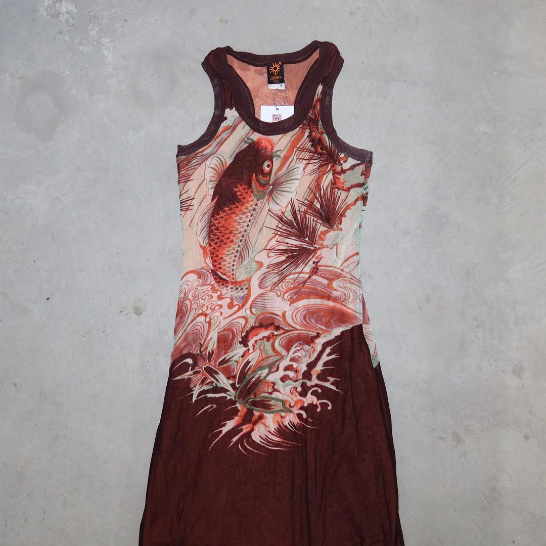 Jean Paul Gaultier Soleil Koi Fish Mesh Dress by JEAN PAUL GAULTIER in size S from DRESSES category