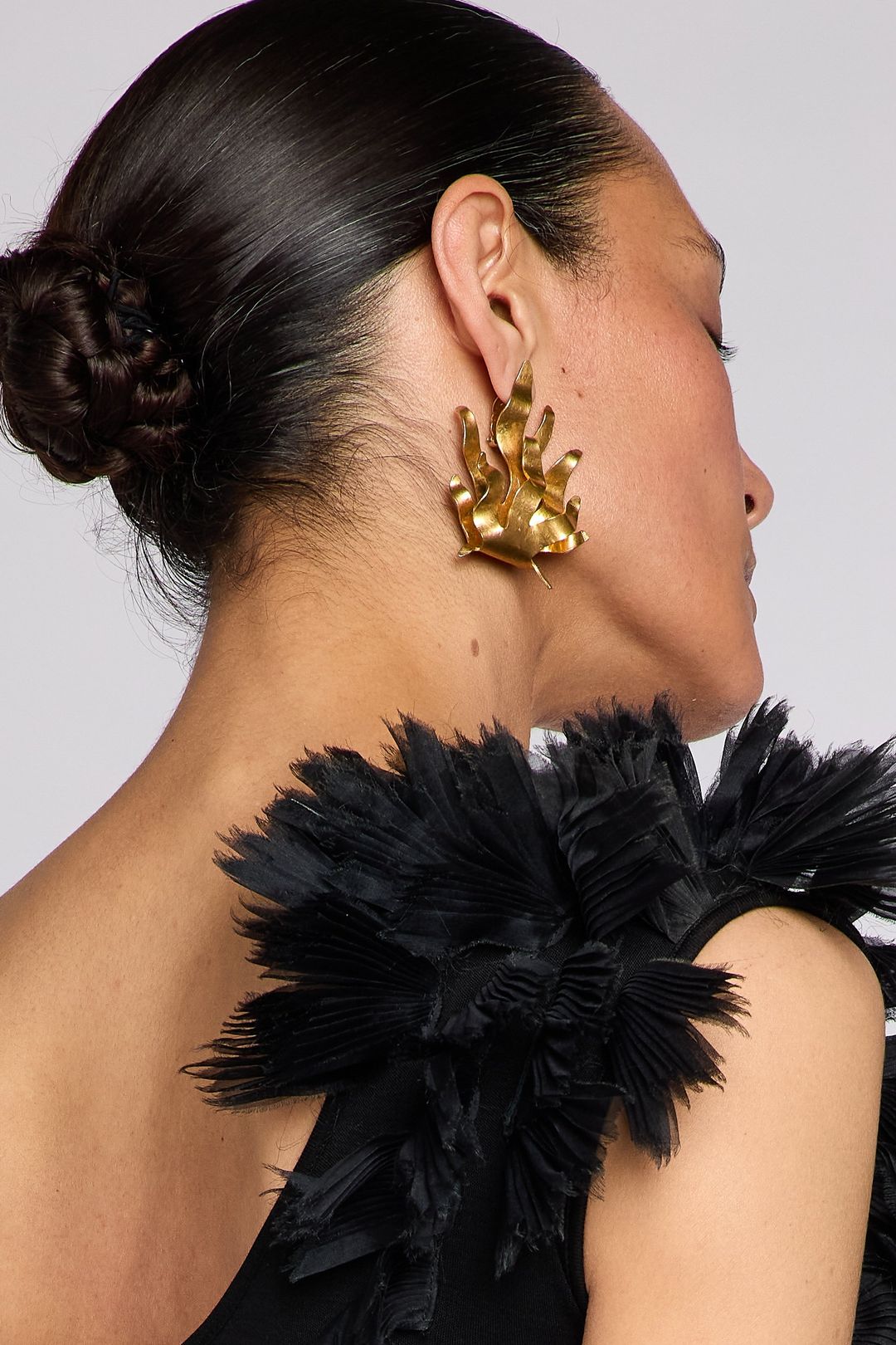 Hervé van der Straeten 1990s Gilded Flame Earrings by Hervé van der Straeten in size ONE SIZE from JEWELLERY & WATCHES category