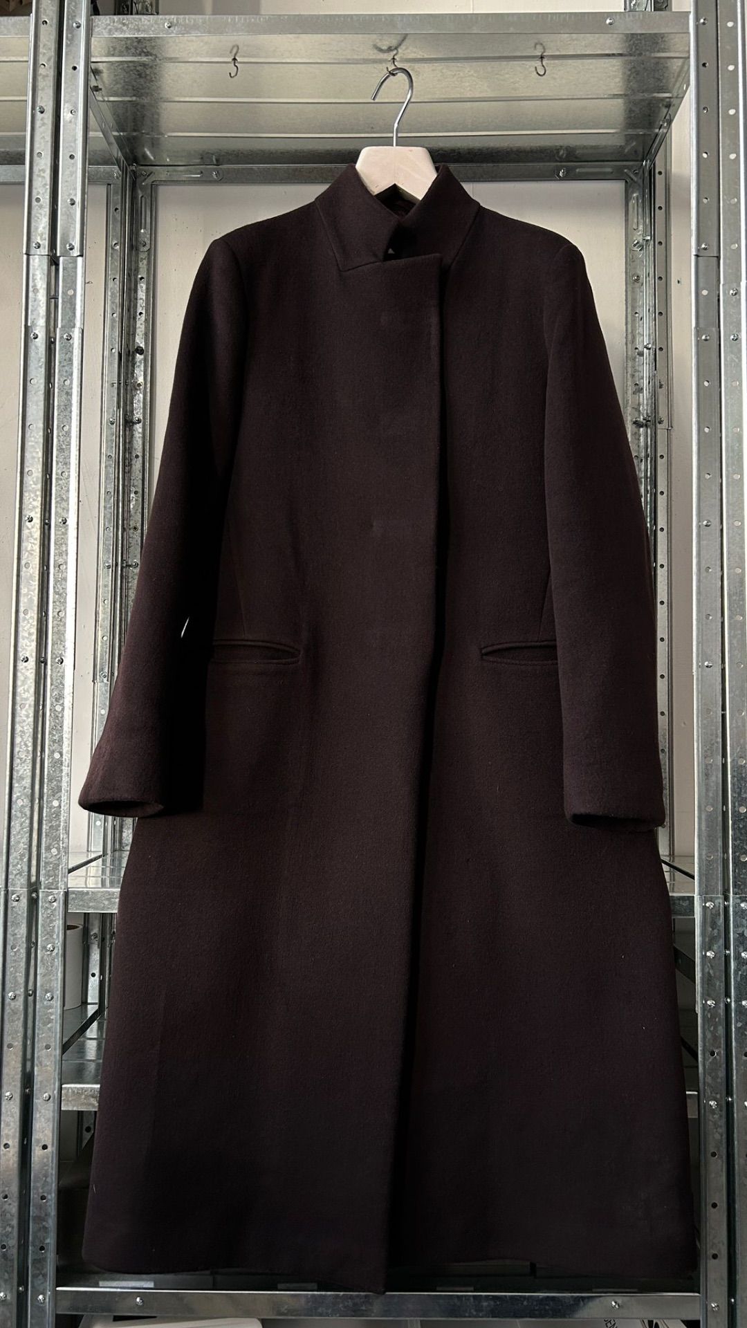 LONG WOOL COAT by JIL SANDER in size AU/UK 12 from COATS & JACKETS category