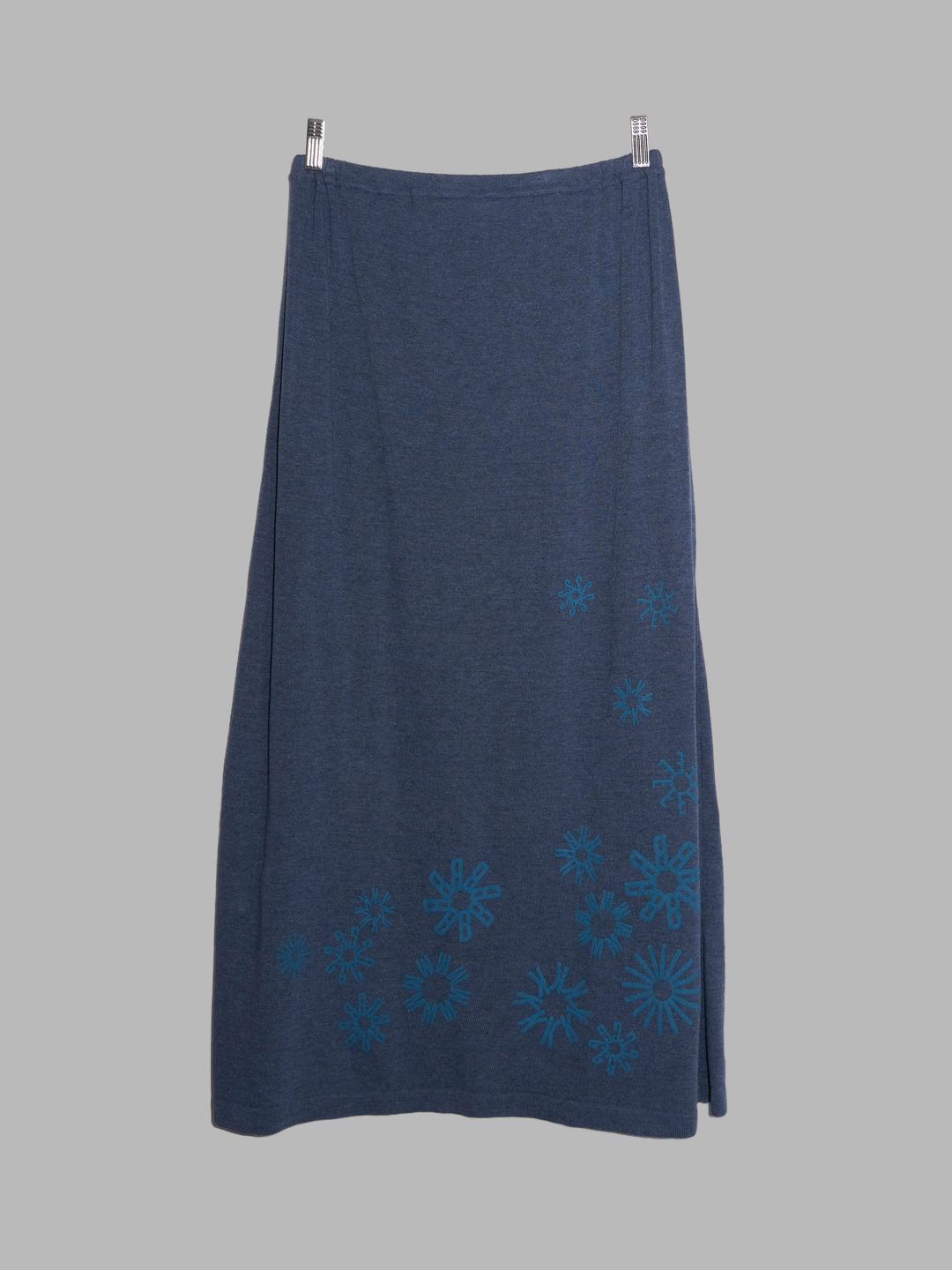 Dirk Bikkembergs blue cotton knit snowflake pattern maxi skirt - L M by DIRK BIKKEMBERGS in size L from SKIRTS category