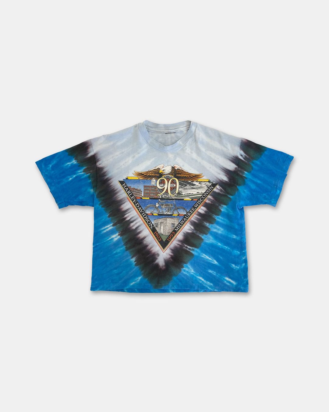 Harley Davidson 1992 Anniversary Single Stitch T-Shirt Tie Dye by Harley Davidson in size XL from TOPS category