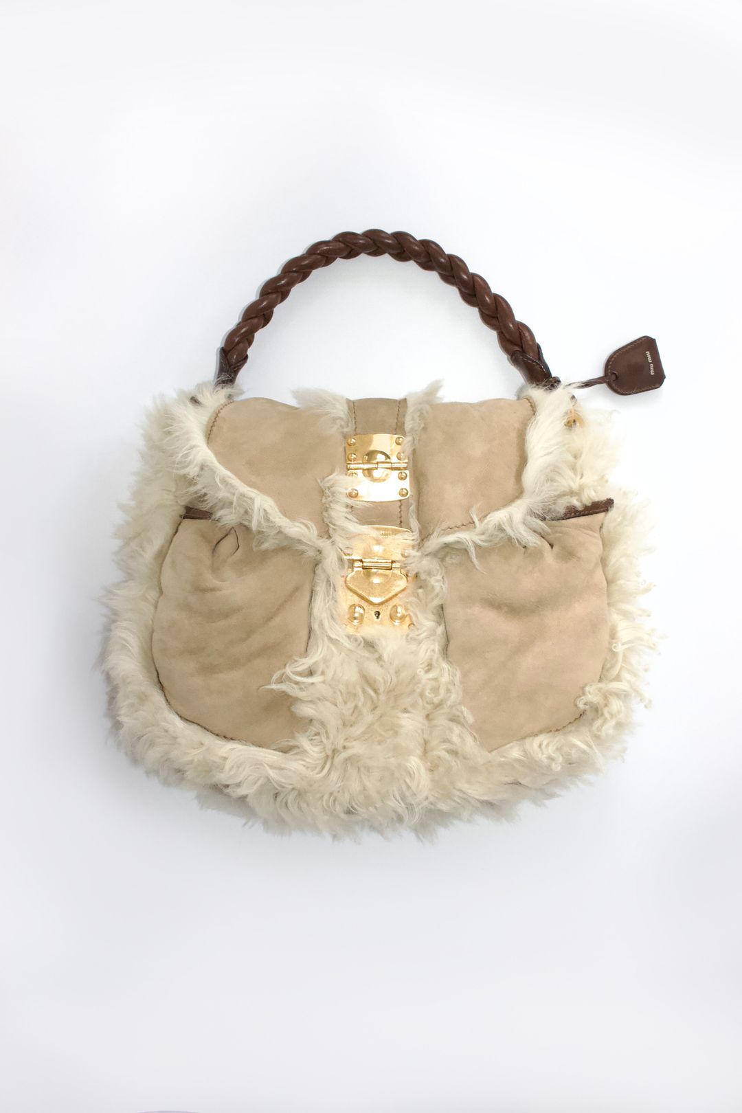 Miu Miu FW 2011 white sheepskin Coffer bag by MIU MIU in size ONE SIZE from BAGS category