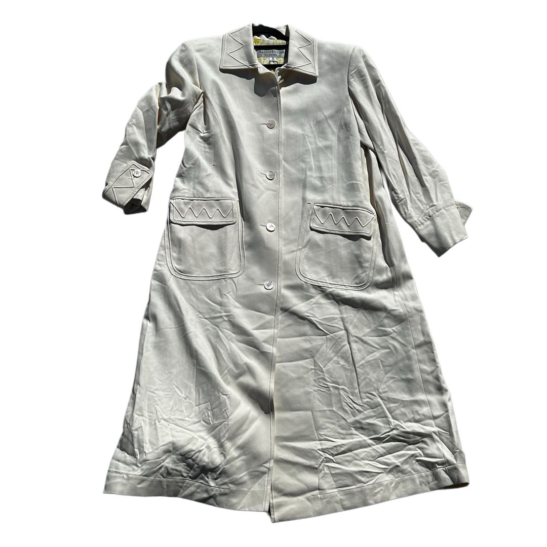 Louis Feraud Embroidered White Coat by LOUIS FERAUD in size AU/UK 10 from COATS & JACKETS category