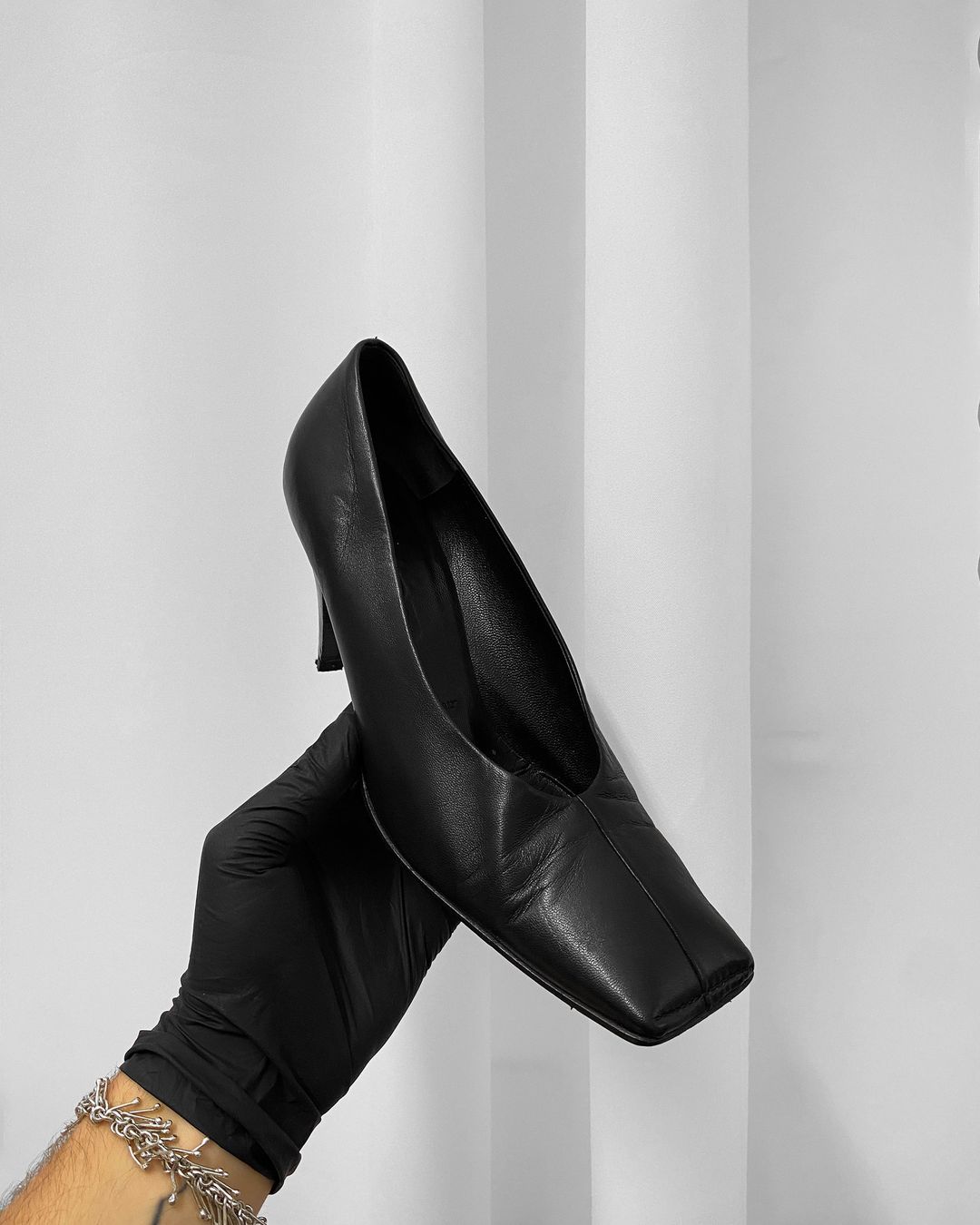 Jil Sander 1990s Square Toe Leather Heels Black by JIL SANDER in size EU 38 from SHOES category