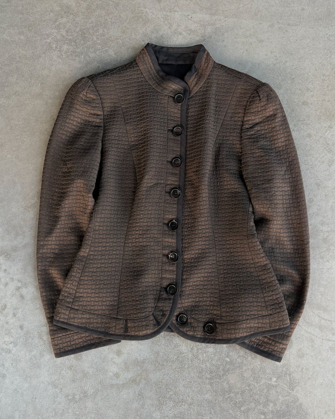 Armani Collezioni Brown Silk Look Jacket – S by Armani Collezioni in size S from COATS & JACKETS category