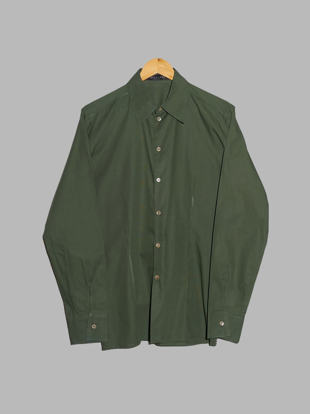Jean Colonna khaki green cotton darted long sleeve shirt - size 48 by Jean Colonna in size EU 48 from SHIRTS category