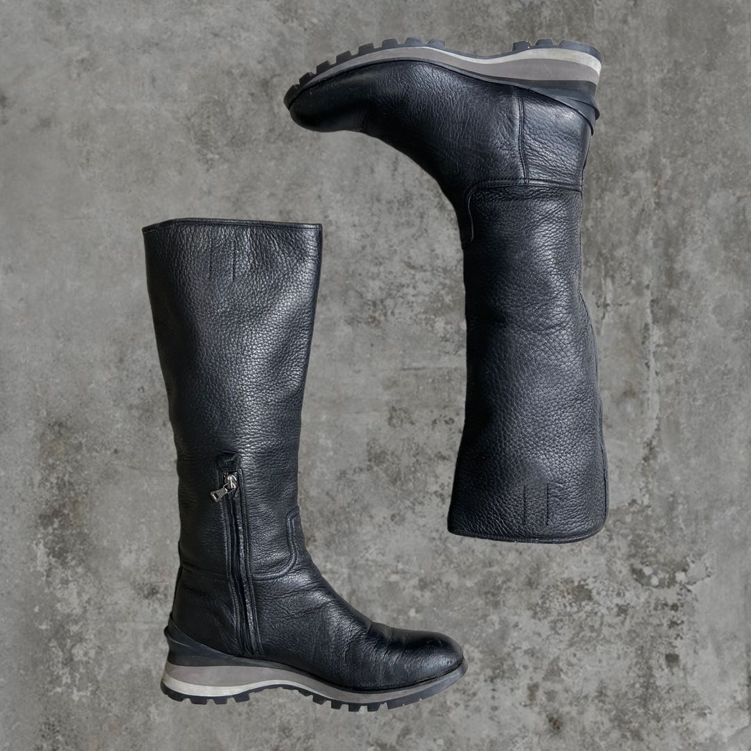 PRADA LEATHER VIBRAM SOLE BOOTS by PRADA in size EU 39 from SHOES category