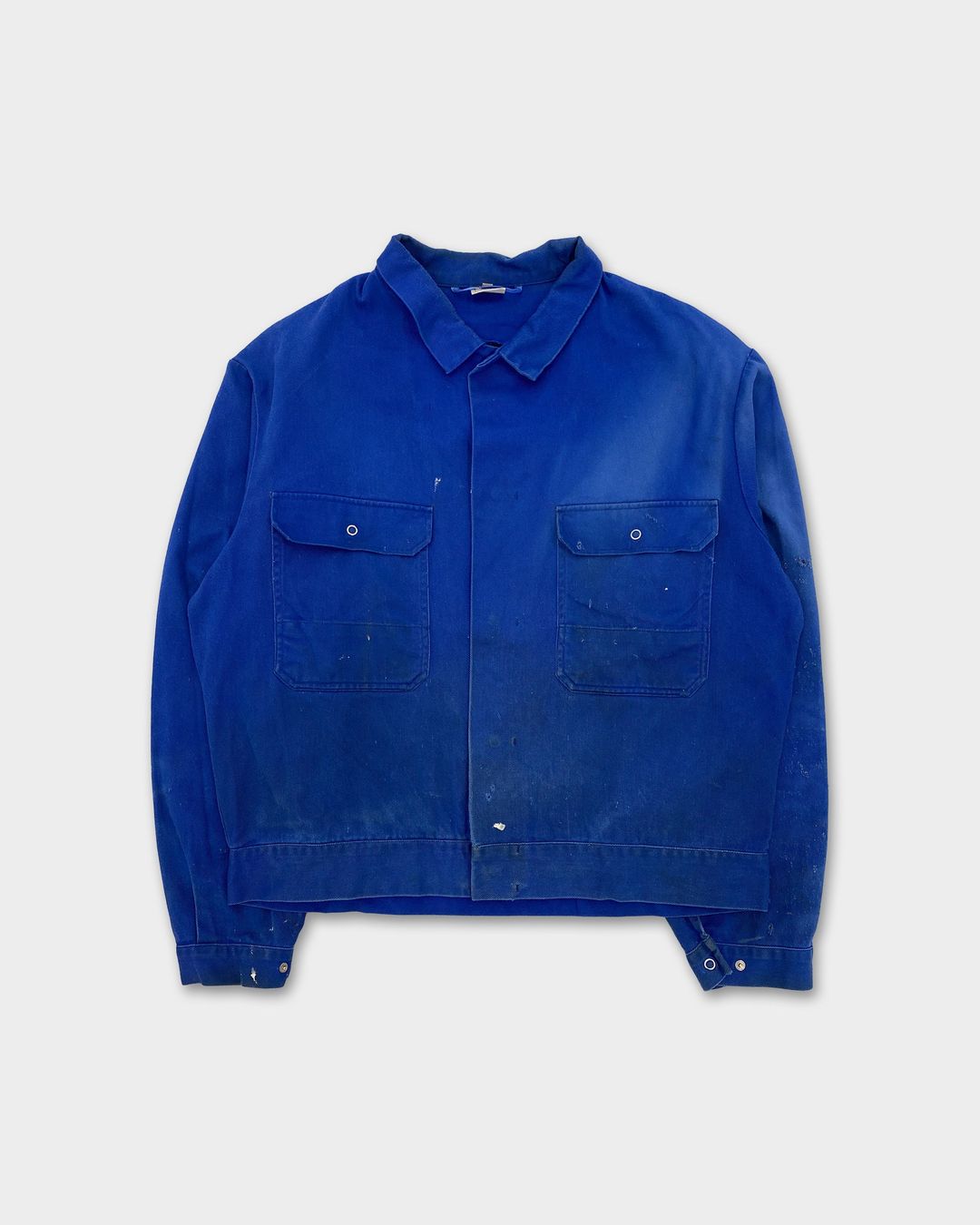 Vintage 1980s 2 Chest Pocket Work Jacket Blue by Vintage in size M from COATS & JACKETS category