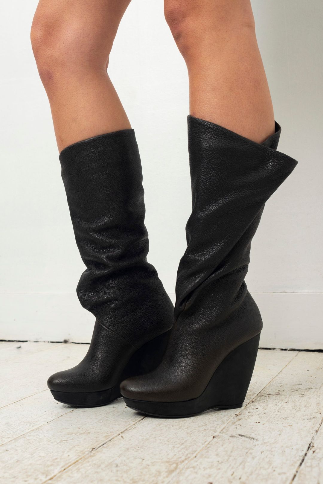 Balenciaga black leather wrap wedge boots size 38 by BALENCIAGA in size EU 39 from SHOES category