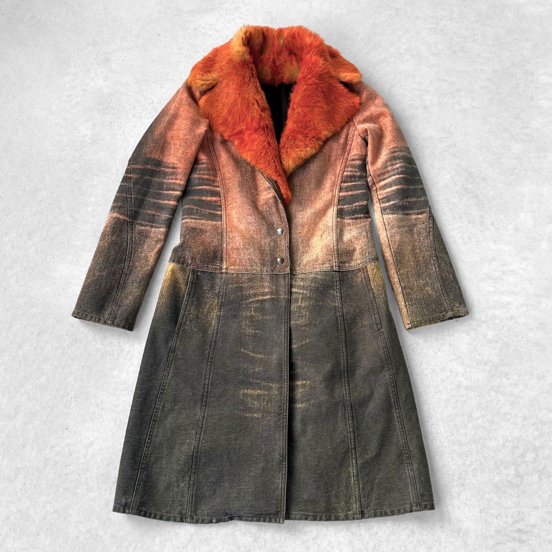 just cavalli ss04 long denim coat denim by ROBERTO CAVALLI in size IT 40 from COATS & JACKETS category