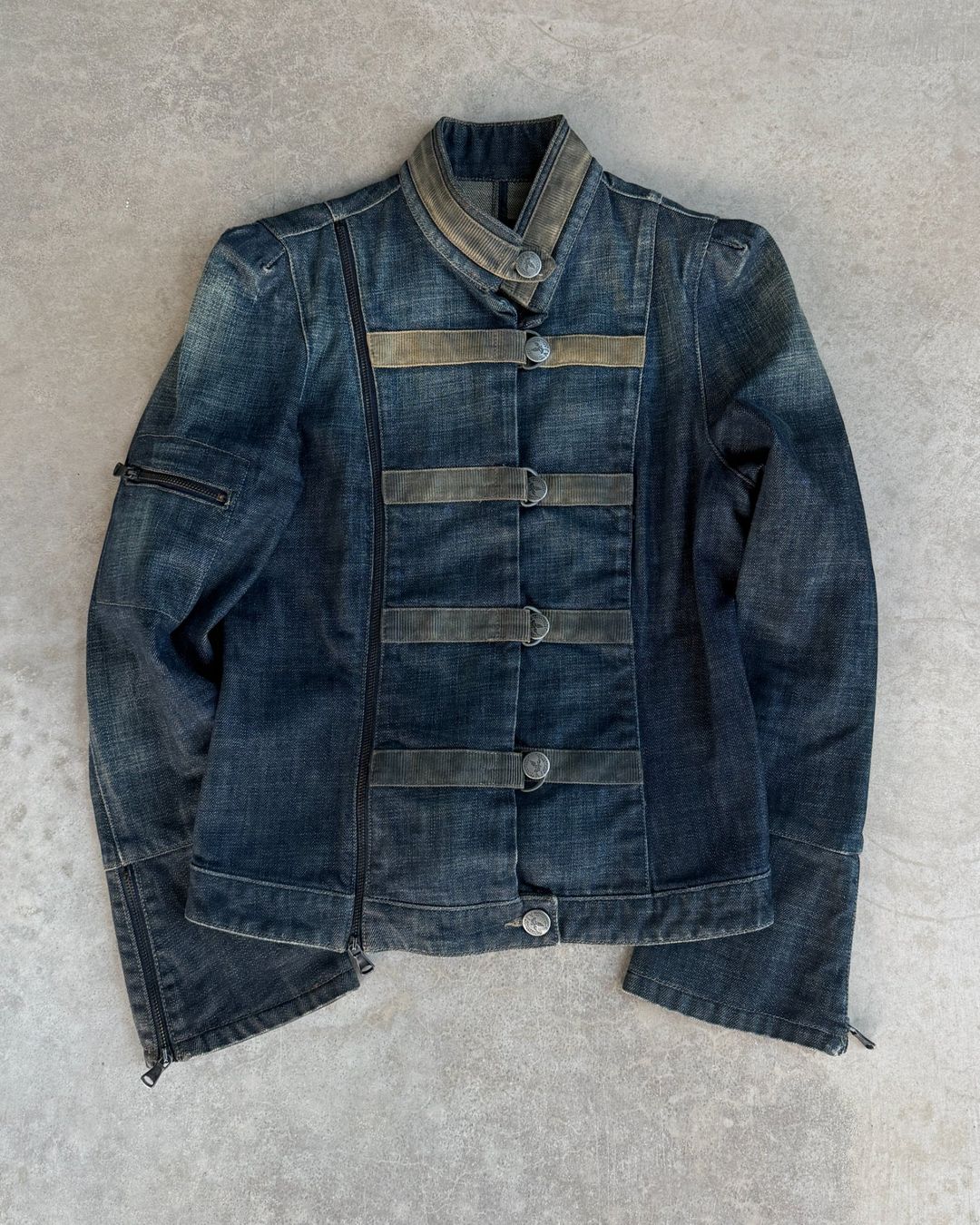 Armani Jeans Denim Military Buckle Jacket – S by Emporio Armani in size S from COATS & JACKETS category